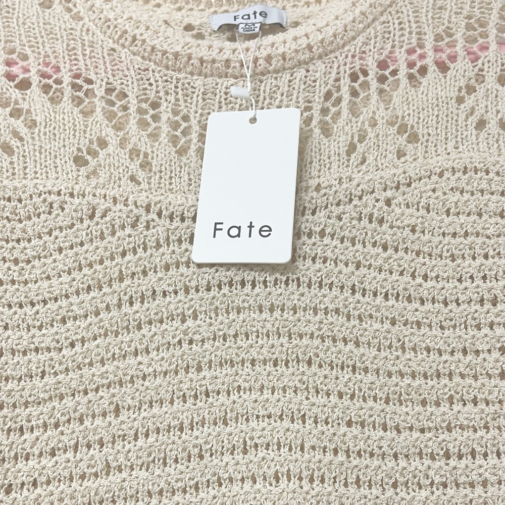 NWT Fate Knitted Cropped Sweater Size Medium Boutique Brand - Picture 6 of 7